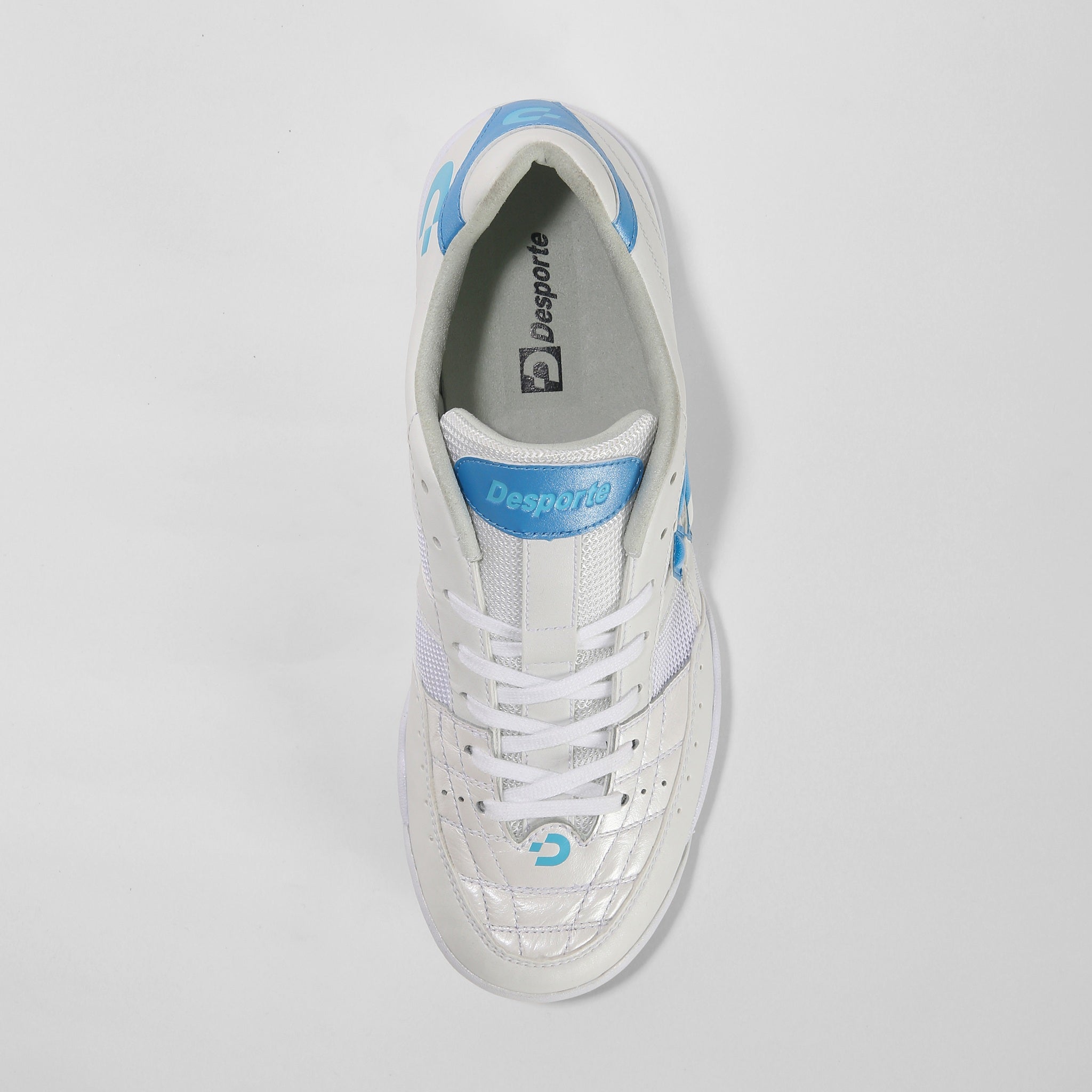 Desporte Rio KI2 white futsal shoe with a synthetic suede leather insole