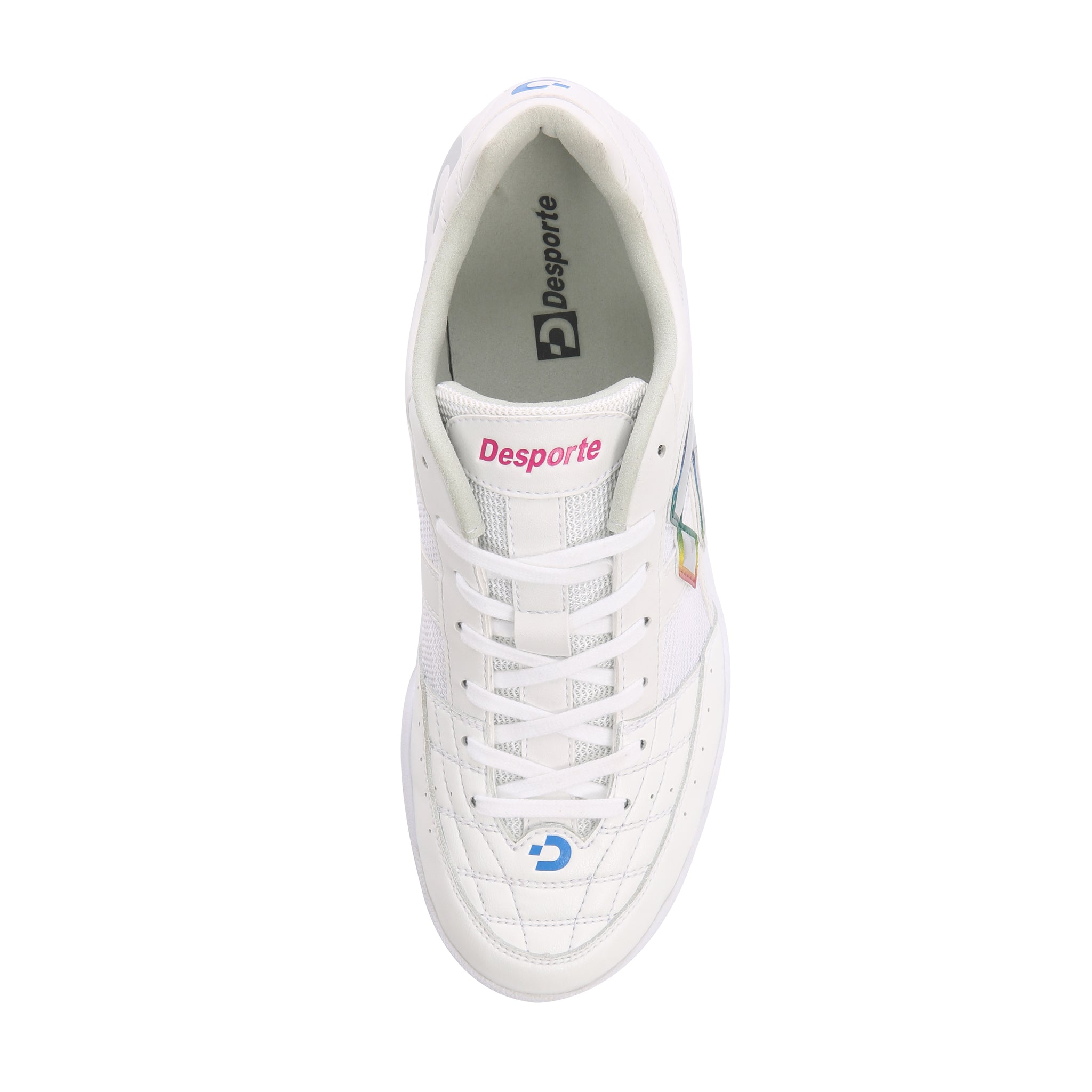 Desporte Rio LLTF white silver turf soccer shoe synthetic suede leather insole