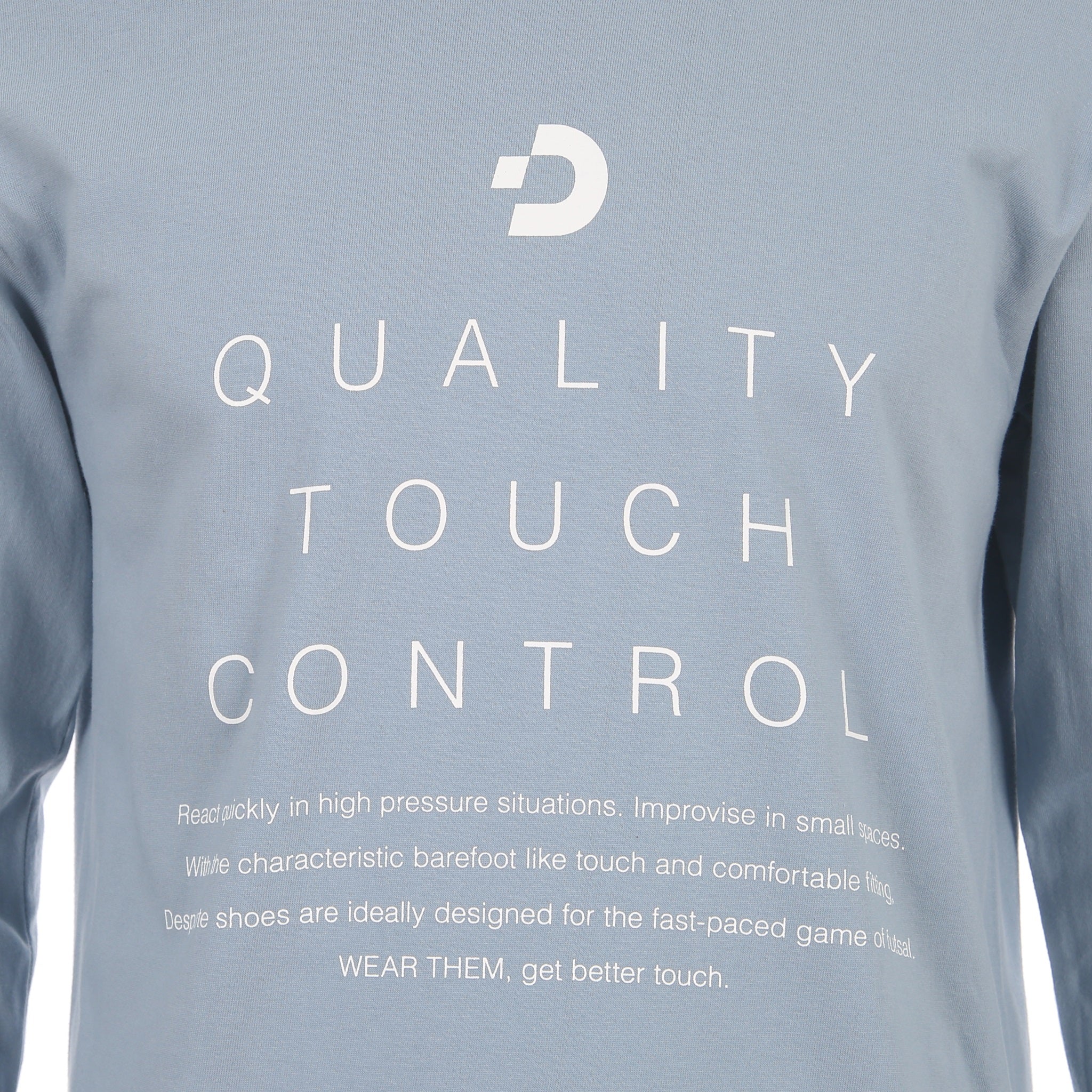 Desporte acid blue 100% cotton long sleeve t-shirt DSP-T53L front brand slogan logo