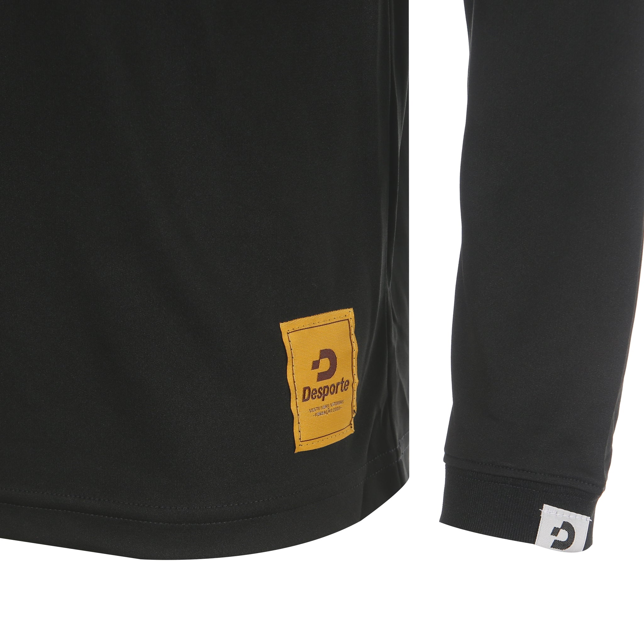 Desporte black long sleeve dry shirt DSP-DT-04L front logo tag