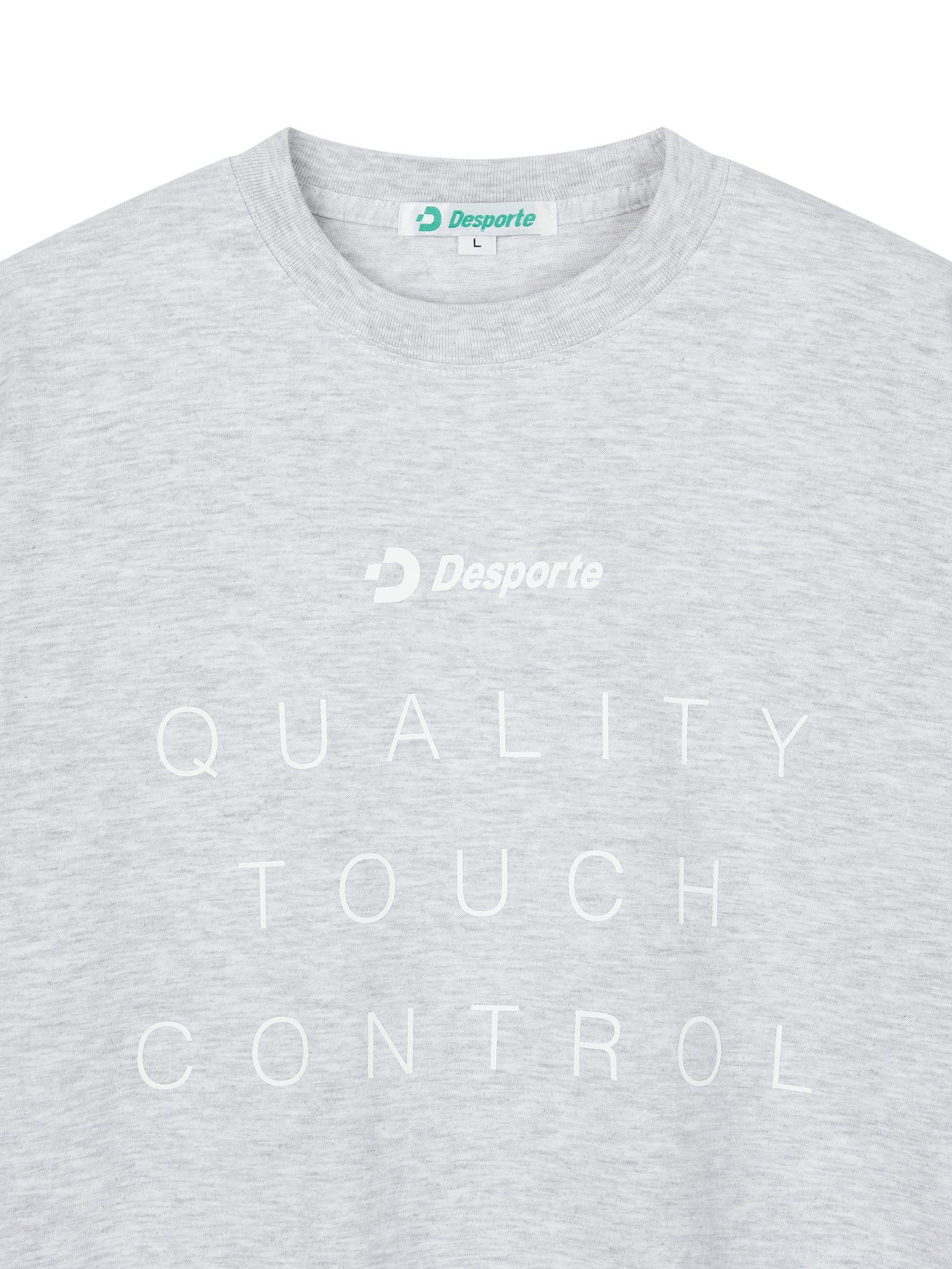 Desporte gray cotton t-shirt DSP-T56 double stitch crew neck and logos
