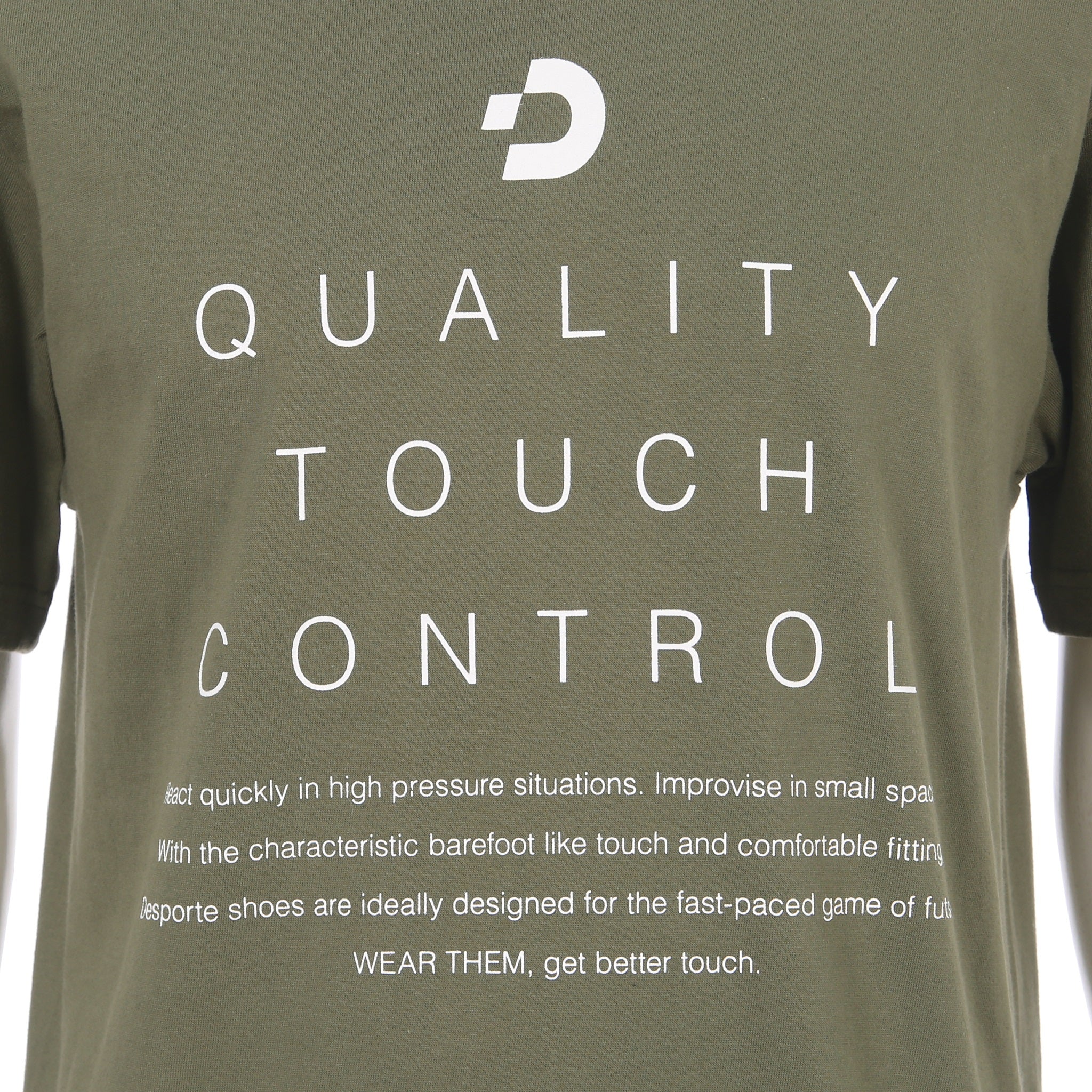 Desporte olive 100% cotton t-shirt DSP-T52 brand slogan logo print on the chest
