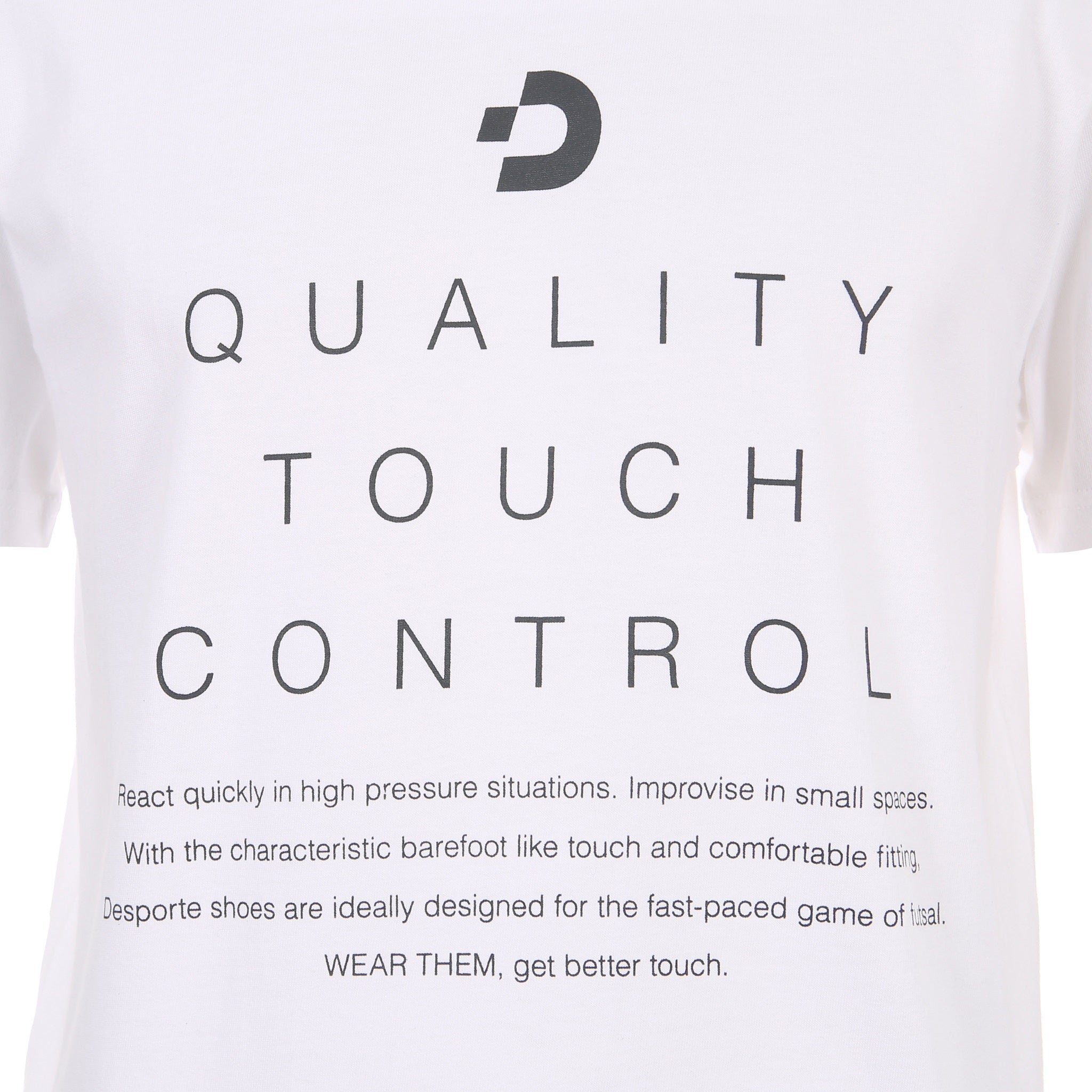 Desporte white 100% cotton t-shirt DSP-T52 brand slogan logo print on the chest