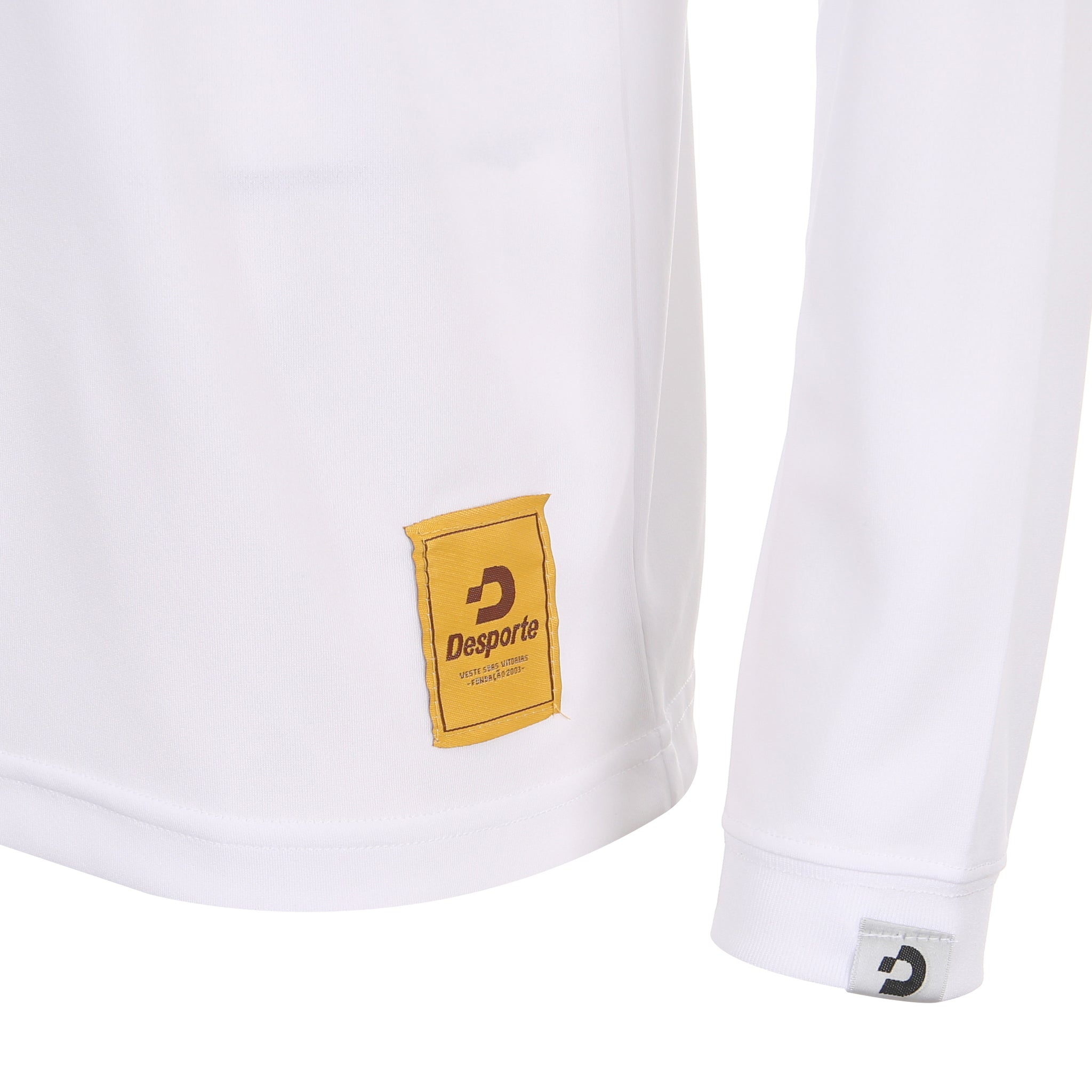 Desporte white long sleeve dry shirt DSP-DT-04L front logo tag