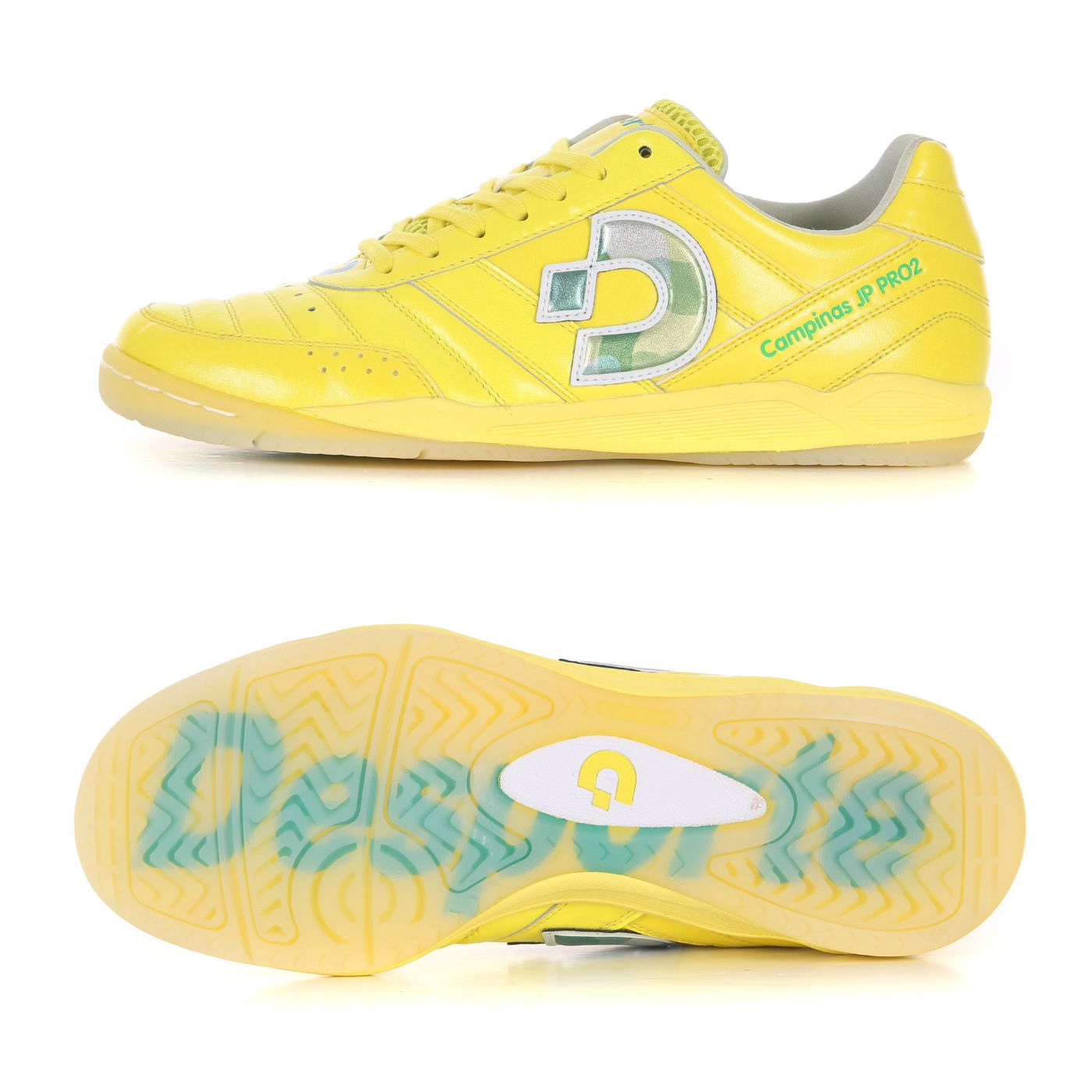 Desporte Campinas JP PRO2 LTD 20th anniversary limited edition yellow futsal shoes with green camouflage logo