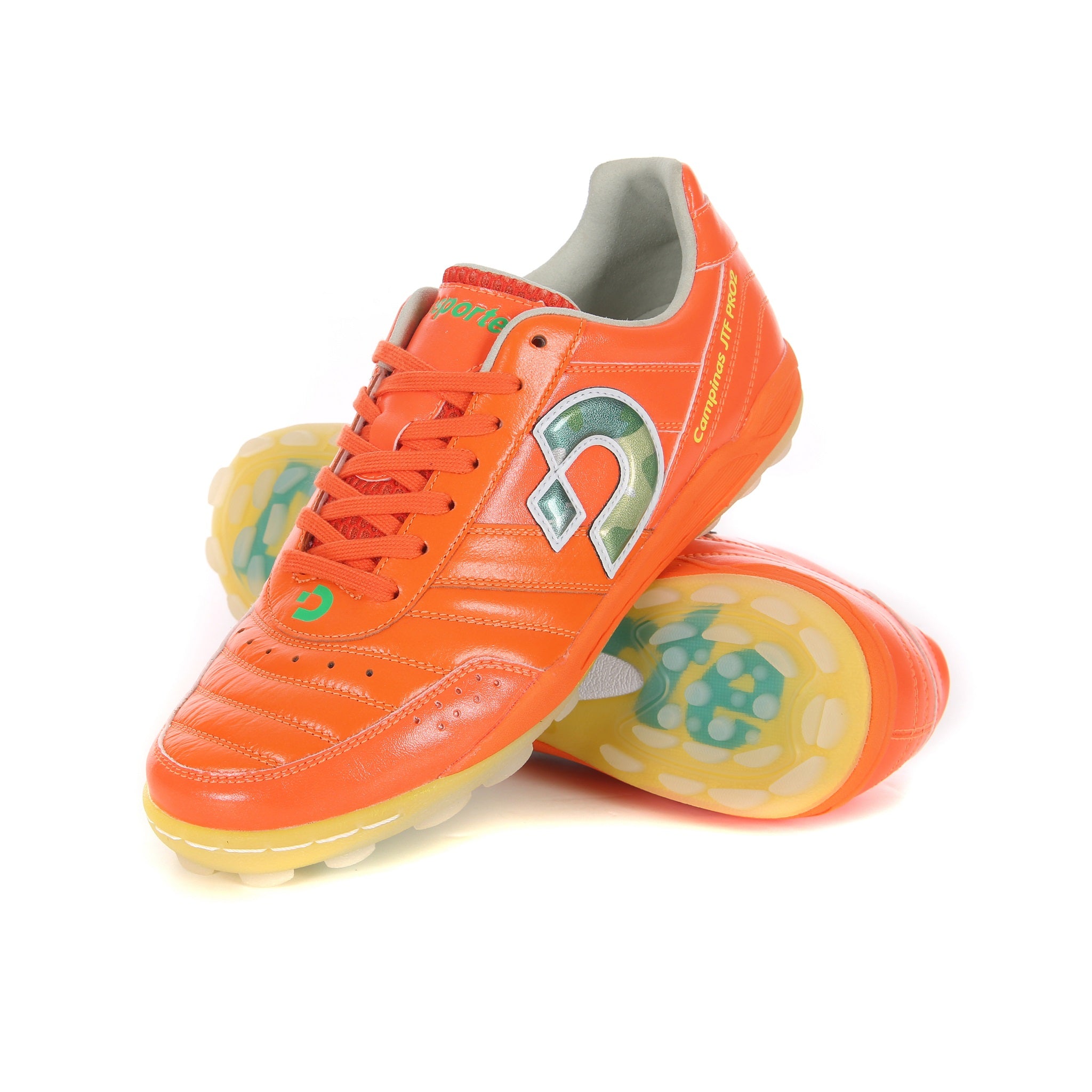 Desporte Campinas JTF PRO2 LTD 20th Anniversary orange green camouflage turf soccer shoes