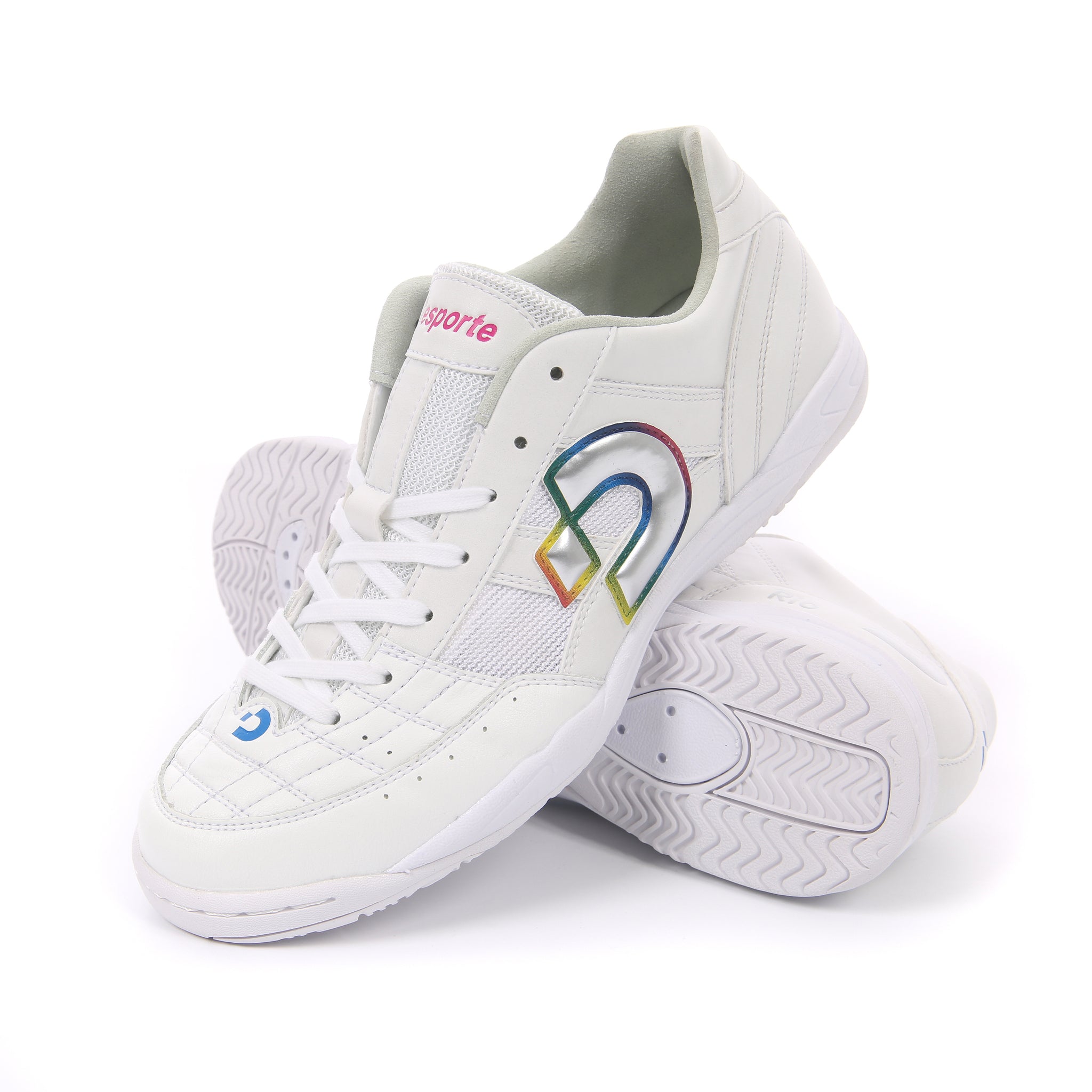 Desporte Rio LLID white silver futsal shoes