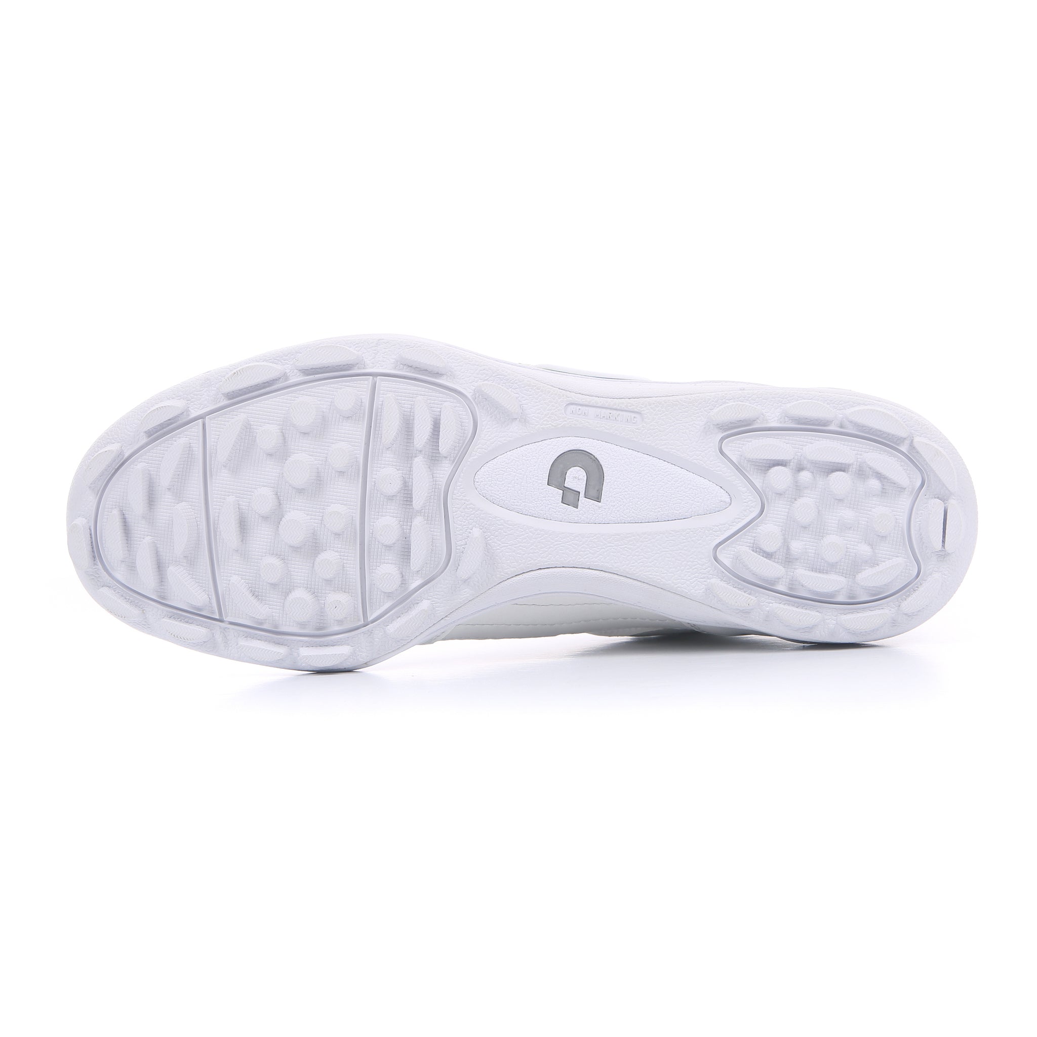 Desporte Rio LLTF white silver turf soccer shoe white dual density multi studs outsole
