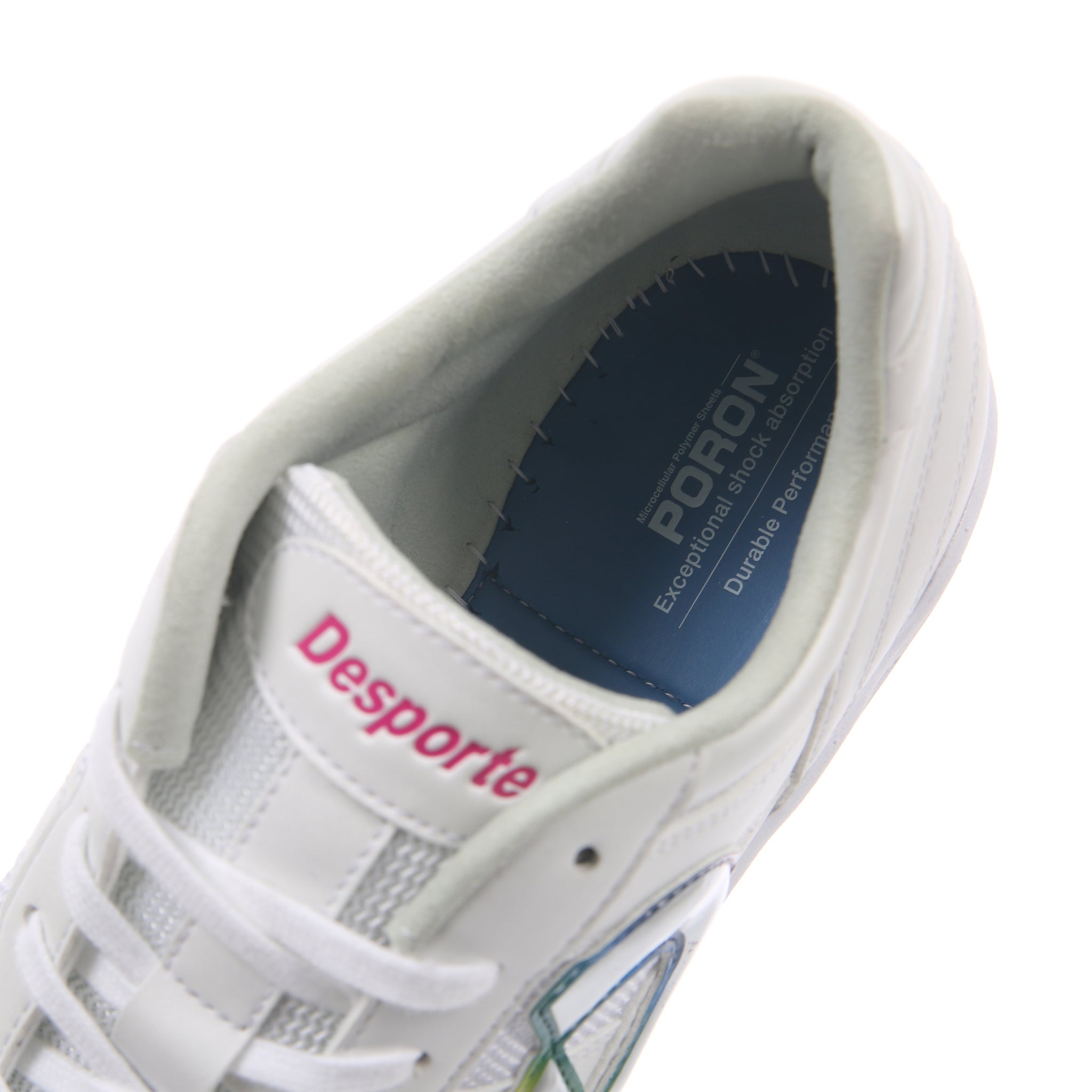 Desporte Rio LLTF white silver turf soccer shoe memory foam cushioning