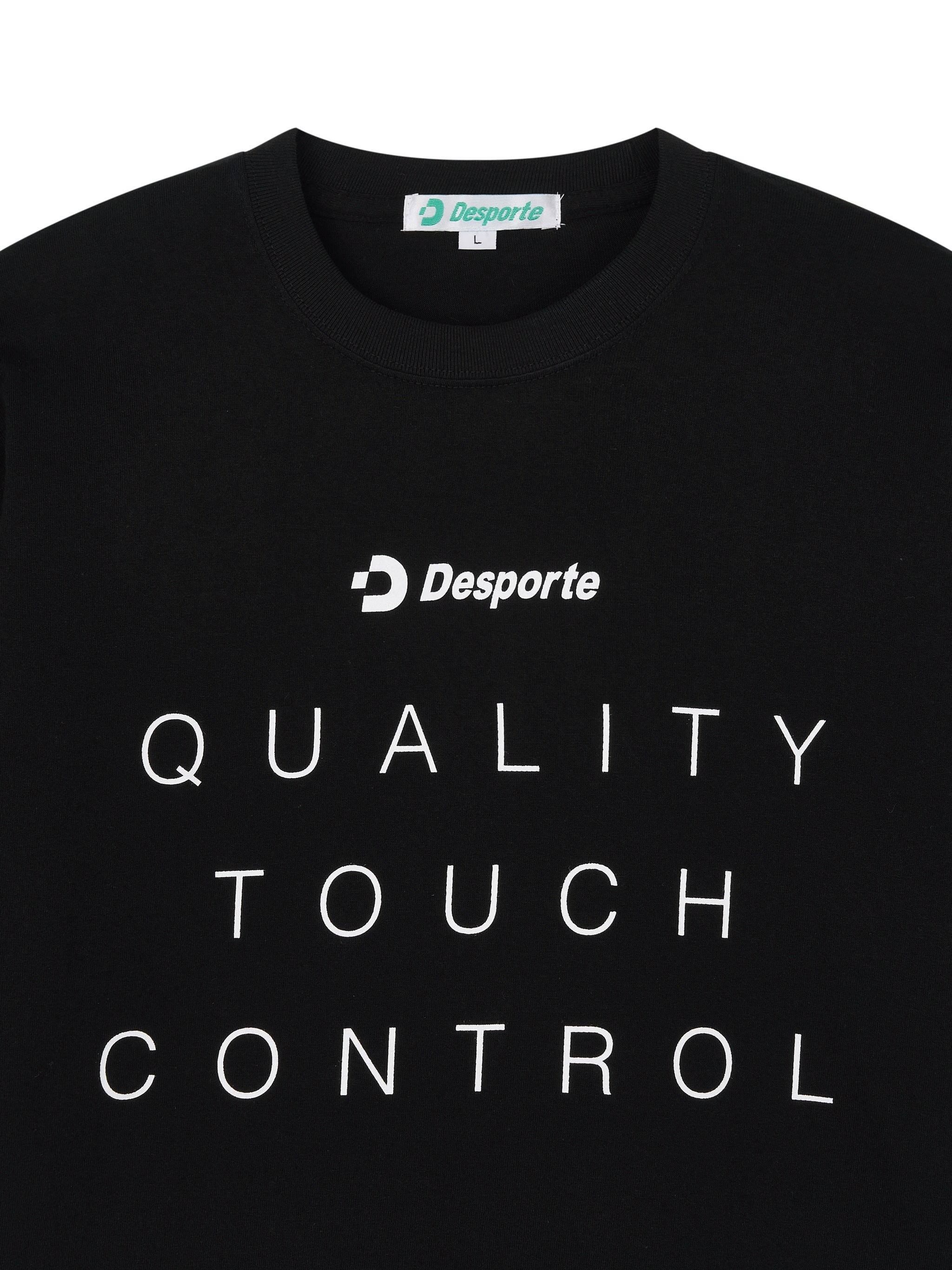 Desporte black cotton t-shirt DSP-T56 double stitch crew neck and logos