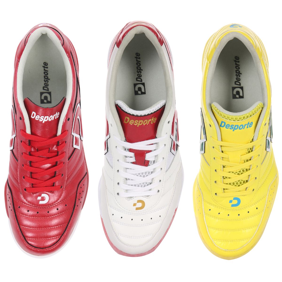 Desporte futsal shoes three leather types and synthetic suede leather lining and insole