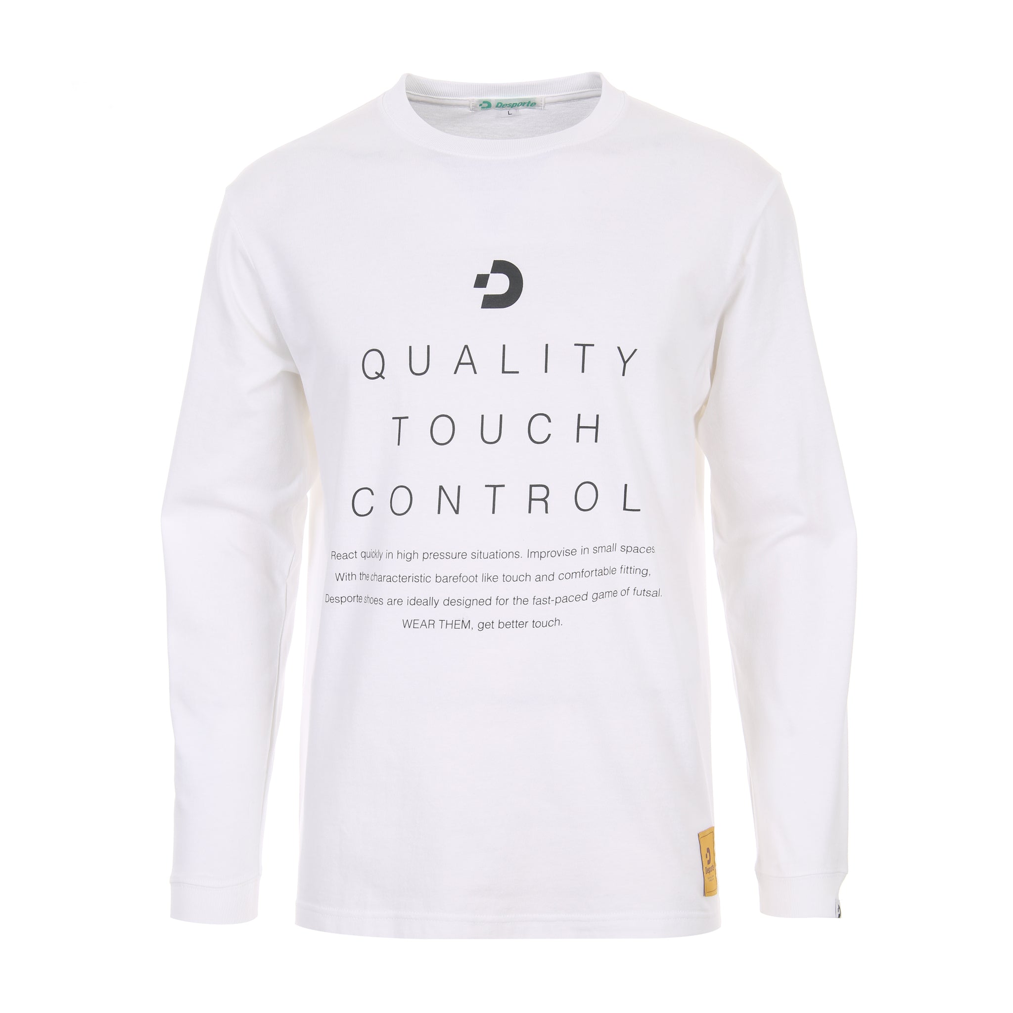 Desporte white 100% cotton long sleeve t-shirt DSP-T53L