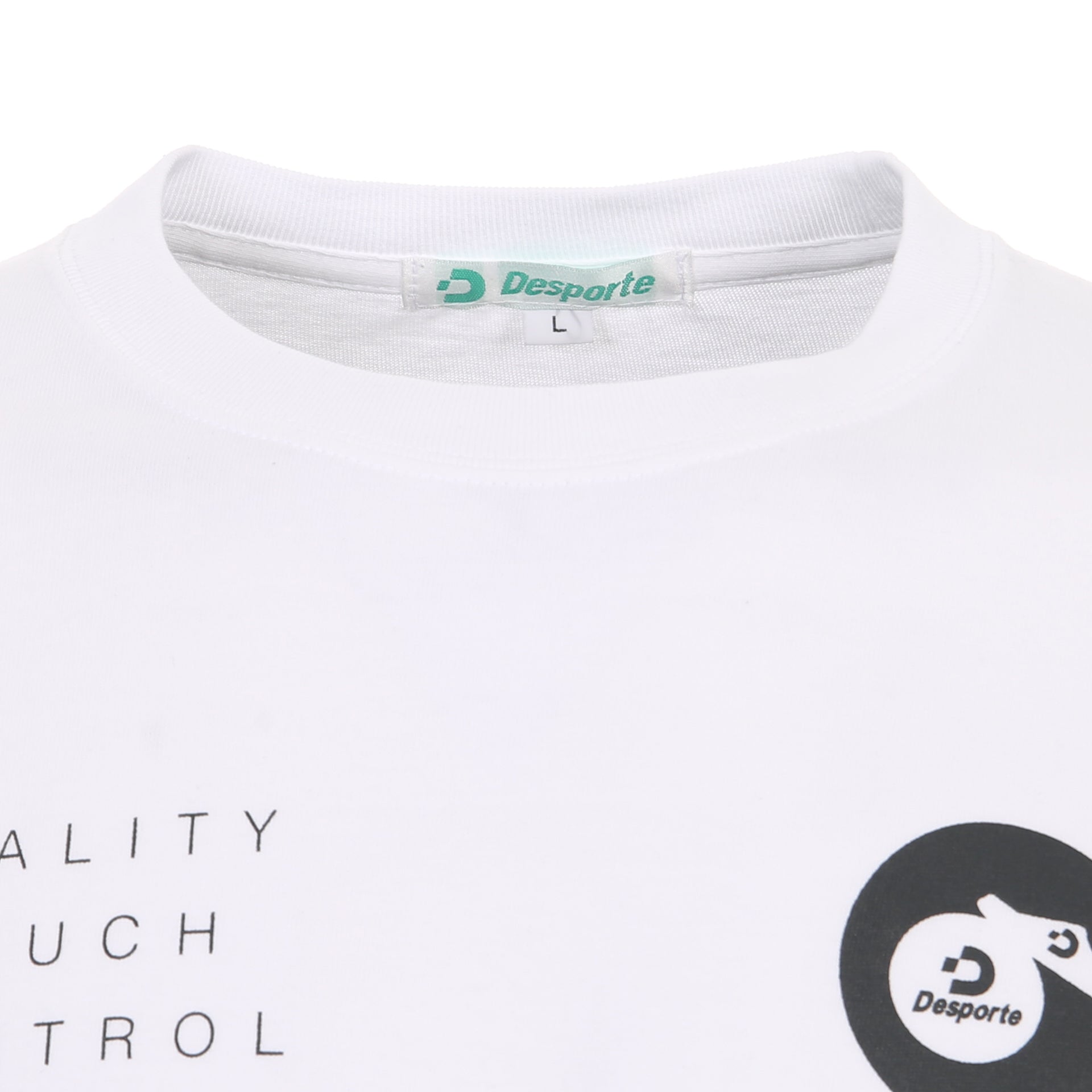 Desporte white long sleeve cotton t-shirt DSP-T55L crew neck