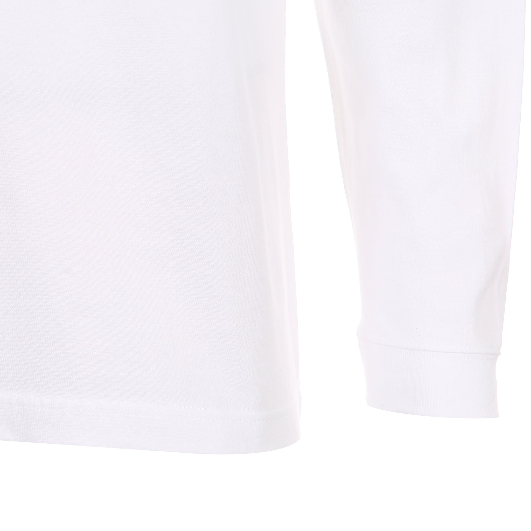 Desporte white long sleeve cotton t-shirt DSP-T55L ribbed cuff